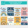 Decorably 15 Boho Rainbow Motivational Classroom Posters, 11x14in Matte-Laminated Inspirational
