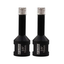 DT-DIATOOL Daimond Core Drill Bit 3/8 Inch 2pcs Vaccum Brazed Hole Saw with 5/8"-11 Thread Drilling for Procelain Tile Ceramic Stoneware Marble Granite Stone Brick