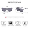 NIEEPA Men's Driving Sports Polarized Sunglasses Square Wayfarer Fashion Glasses(GlossyGrid/Grey)