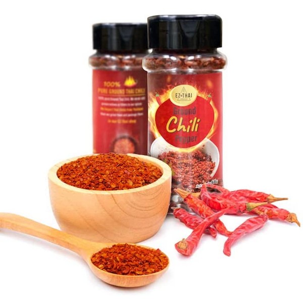 Ez Thai Red Chili Pepper Flakes 1 Pack 48 Gram Red Hot Chili Peppers Crushed For Tomyum, Pizza, Salads, Seafood, Chili Oil, Soup, Noodle