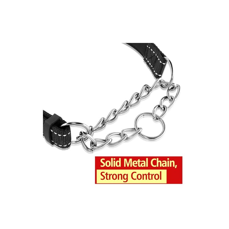 MUNCHI Collar Martingala Acolchado Reflectante, Collar Antitracción Resistente para Perros