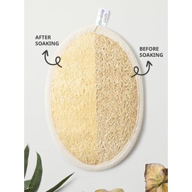 Reemix Juego de 3 exfoliantes corporales ovalados de lufa natural: esponja suave para rostro y cuerpo, herramienta ecológica para baño y ducha para una piel suave, diseño ideal para viajes.