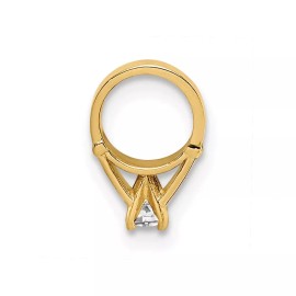 Unbranded 14K Yellow Gold 3D Ring with White CZ Charm