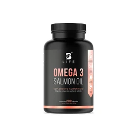 Omega 3 Aceite Puro de Salmón de 200 Cápsulas con 1000 mg por porción. Ingredientes Naturales. Omega 3 Salmon Oil B Life.