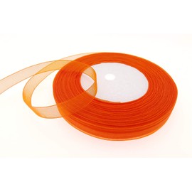 FYdxeud Sheer Organza Ribbon for Gift Wrapping, Craft, Hair Bow, Wedding Deco … (Tangerine, 5/8" x 50 Yards)