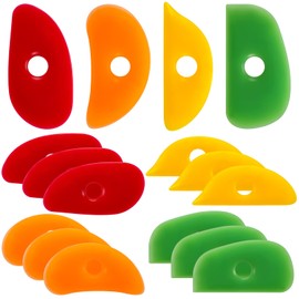 12 Costillas de Arcilla de Cerámica Herramientas de Cerámica de Silicona Suave Costillas de Cerámica de Arcilla de Caucho de Cerámica de Varios Estilos para DIY Suaviza Formas Esculpir