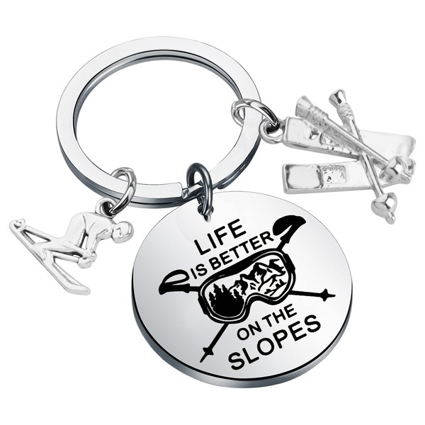 CHOORO Snowboarding Gift Life Is Better On The Slopes Keychain