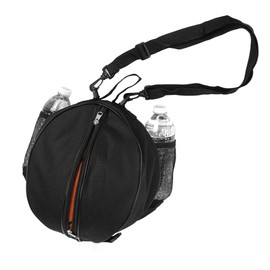 FoRapid Size 7 (29.5") Basketball Bag Soccer Ball Football Volleyball Softball Sports Ball Bag Holder Carrier+Adjustable Shoulder Strap 2 Side Mesh Pockets f/ Water Bottle Towel Sports Shoes (Black)