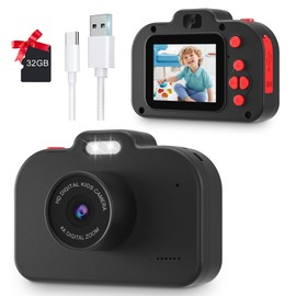 Kids Camera, Toy Camera for Kids, TypeC Charging, Built-in Flash, Recording Selfie Camera for Kids, Digital Camera, 2.0 Inch IPS Screen, 32G, TF Card Included, 8x Zoom, Suitable for 3-12 Years Old,