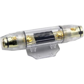 RKURCK 0GA Fuse holder 100A 0/2/4 Gauge AWG Car Auto Audio Amplifier 1 In 1 Out Distribution Block ANL Fuse Holder Cable Blocks Distribution Holder Gold Plate