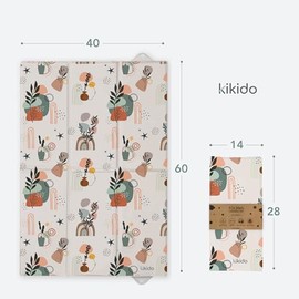 Kikido Travel Changing Mat 15,7x26,6 Inches (40x60 cm) - Nature - Portable Changing Pad, Foldable and Waterproof 60 x 40 cm - Travel Mat for Nappy Changing