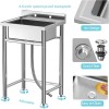 Unbranded 28"x24"x40" Commercial Kitchen Sink Single Bowl Stainless Steel Utility