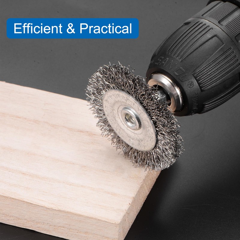sourcing map 2PCS Wire Wheel Brush for Drill Attachment 3"