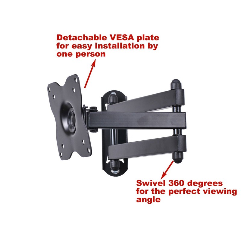 VideoSecu ML12B TV LCD Monitor Wall Mount Full Motion 15