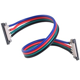 ABI 10mm Low Profile 4pin Solderless Connector PCB Adapter for RGB 5050 LED Strip Lights, Double End Connector (10-Pack)