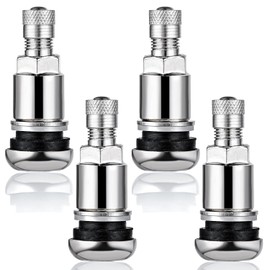 Pack of 4 Metal Valves for Alloy Wheels, 11.3 mm Car Tyre Valve, Universal Rim Valves, Silver Tyre Valve, Metal Car Tyre Valve, Robust, Durable, Valves, Suitable for Car, Motorcycle