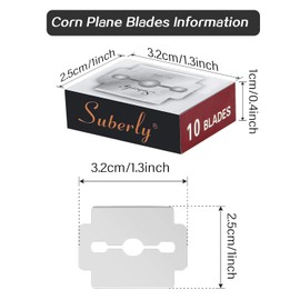 Mudder 120 Pieces Callus Shaver Replacement Blades Corn Plane Stainless Steel Blades Foot Care Tool for Removing Callus