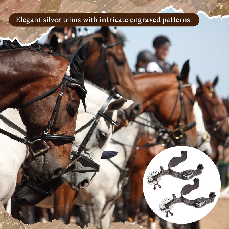 2 Pack Western Cowboy Spurs Paired with 2 Pcs 6