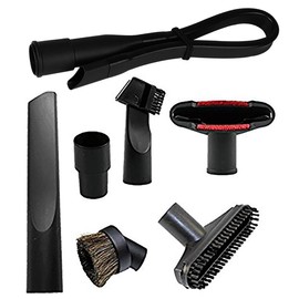 KINW Vacuum Attachments 32mm (1 1/4 inch) Vacuum Accessories Round Brush Flexible Nozzle Crevice Tool for 1 1/4 inch Standard Hose 6pcs