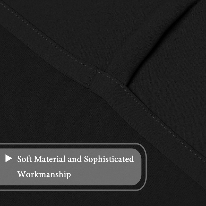 H.VERSAILTEX Thermal Insulated Blackout Curtain in Solid Black Tie Up