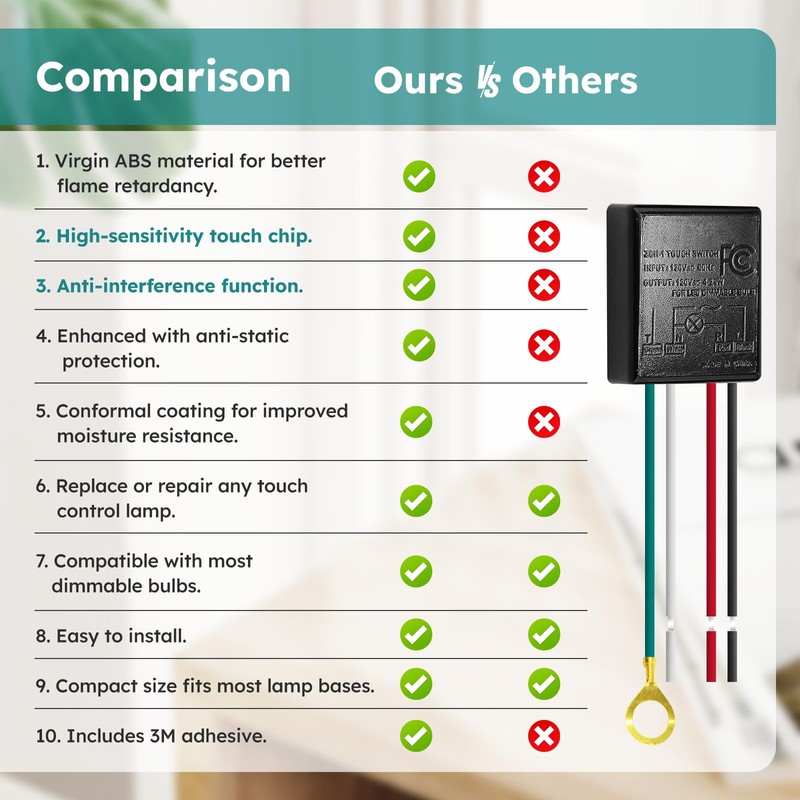 Touch Lamp Control Module 3 Way Dimmable Touch Lamp Sensor