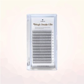 Amber Lash Magic Double Up MIX Lash Tray for Professional Eyelash Extension 0.07mm Thickness with Various Curls and MIX length (D Curl)