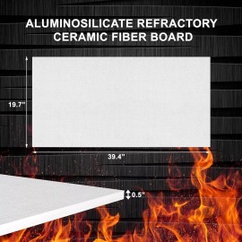 SIMOND STORE Ceramic Fiber Insulation Board - 2300F - 1/2" x 19.7" x 39.4"
