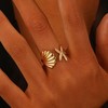 TACBSP Shell Starfish Ring for Women Opening Seashell Ring Adjustable
