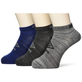 Umbro Socks, Training Design, Set of 3, Heathered Pattern, Cotton Blend, Ankle Length, Men's, Women's, Junior, Unisex, MBNG (UUAVJB04)