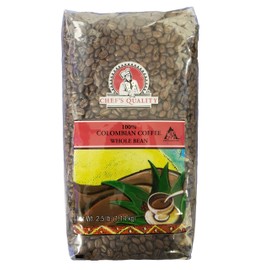 Chef's Quality Colombian Whole bean coffee, 2.5 Pound Bag