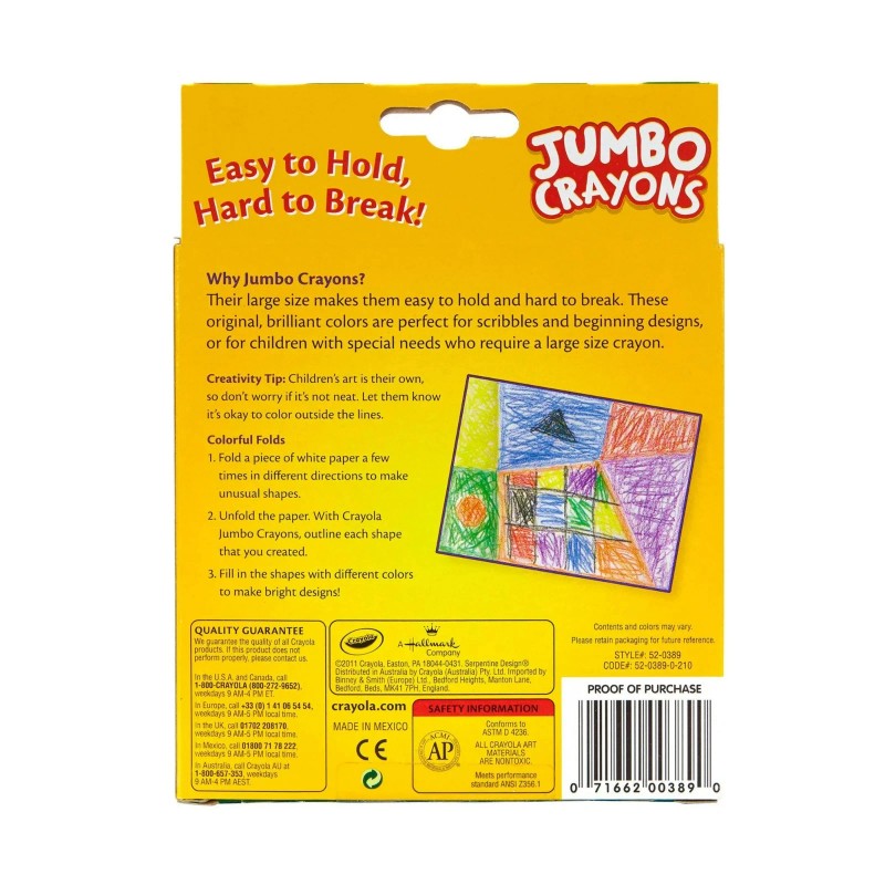 Crayola Jumbo Crayon Set, 8-Colors