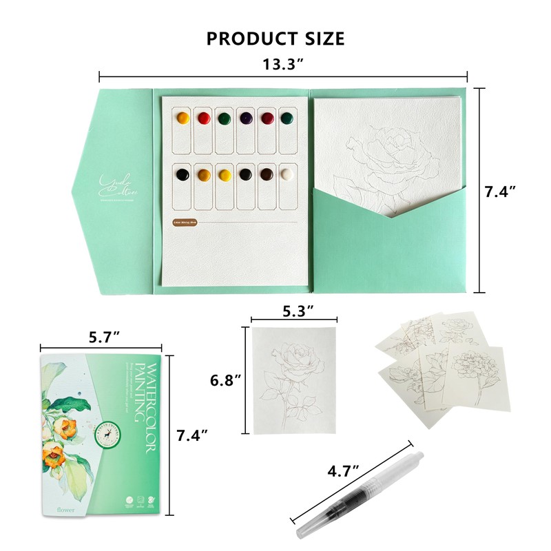 Breathly Watercolor Kit for Adults & Beginners (Flowers)