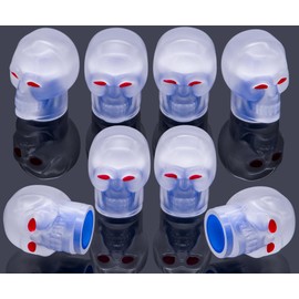 MEAJOO 8PCS Skull Fluorescent Tire Valve Stem Caps, Luminous Car Tire Air Cap, Skull Style Fluorescent Glowing Tire Air Caps Cover, Universal for Cars, Trucks, Bikes, Motorcycles, Bicycles(Blue)