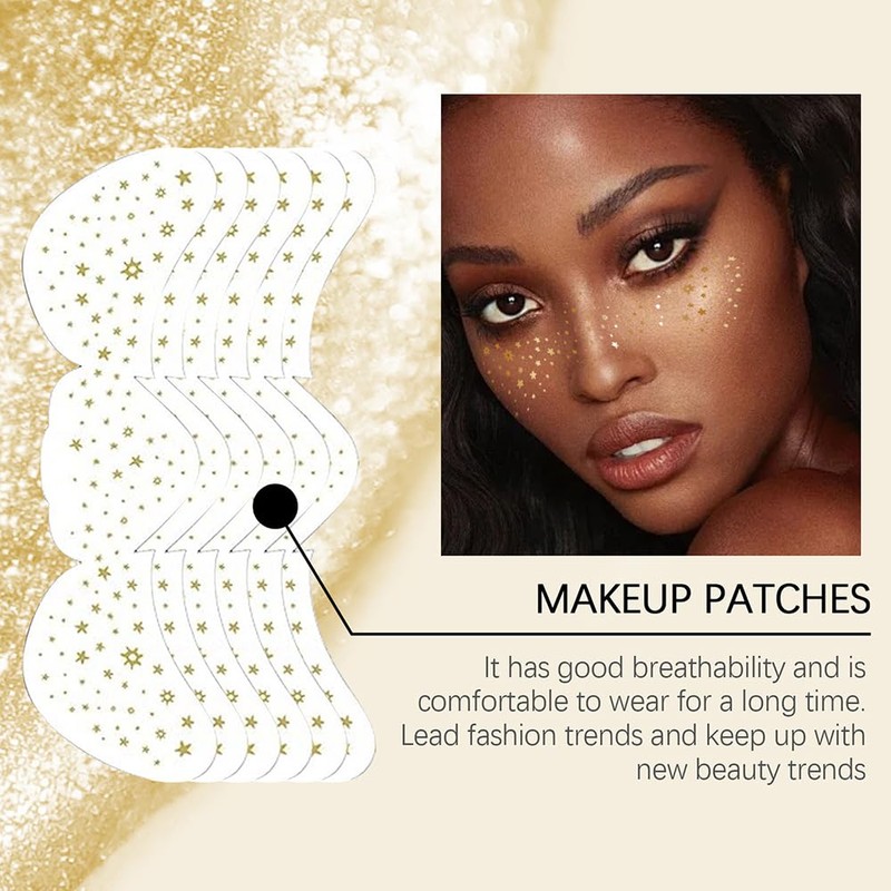 FFWTPY 6 Glitter Freckles Tattoo, Freckles Tattoo Glitter Face Plasters,