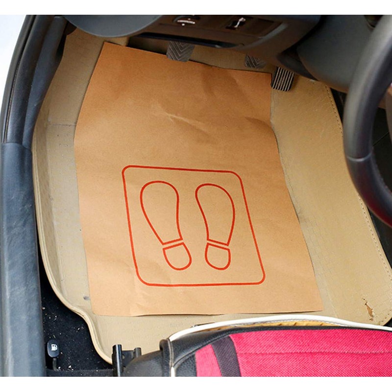 Moyishi Disposable Automotive Interior Protection Floor-Mate Eco-Barrier Recycled Paper Mat,Set
