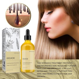 60 ML Veganic Natural Hair Growth Oil, Eelhoe Hair Growth Hair Organic Rosemary Oil, for Dry Damaged Hair and Growth Thin Hair. (1 Pcs)