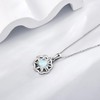 HUKKUN Sun Opal Necklace 925 Sterling Silver Sun Fidget Necklace