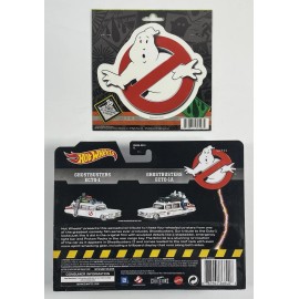 HOT WHEELS GHOSTBUSTERS RETRO ENTERTAINMENT ECTO-1 / ECTO-1A & Sticker Lot New