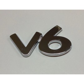 YSA 3D V6 LOGO CHROME BADGE ABS EMBLEM CAR AUTO 4X4  E-1526PS