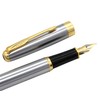 Gullor 5PCS Fountain Pens BE388 Gold Trim, Medium Nib, Silver
