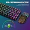 RedThunder K84 Wireless Keyboard and Mouse Combo, Rainbow Backlit Rechargeable