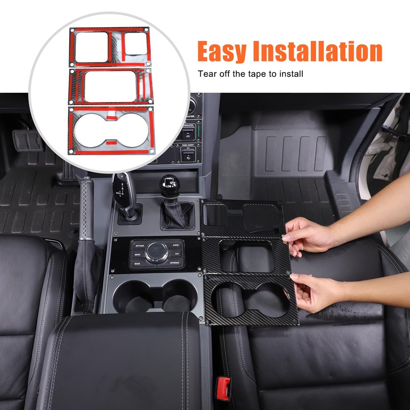 Hudiriy Car Gear Shift Console Anti-Scratch Panel Frame Compatible with
