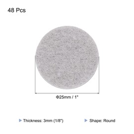QUARKZMAN 48 Stück Filz Möbelpads, 1 Zoll Runde kleine Filz Stuhlbeinschoner verhindern Kratzer für Möbel Hartboden, Hellbeige