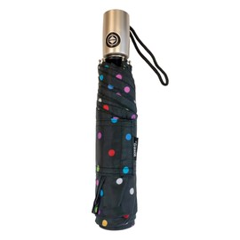 Totes NeverWet technology, Auto Open Auto Close, Colorful dots on Black 43" arc Umbrella,, Medium