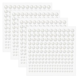 Quacc 660 PCS Pearl Hair Stickers Self Adhesive Pearl Stickers Flat Back Pearls for Craft DIY Face Makeup Nail Decoration 3mm/4mm/5mm/6mm (White)