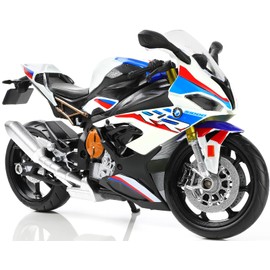 Risopen 1:12 Motorcycle Model Toy S1000RR Metal Die-cast With Plastic Motorbike Model No Assembly Required Mini Finished Moto Gift For Adult(White)