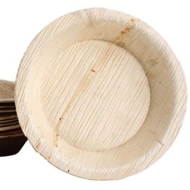 KOKA Palm Leaf Disposable Plates Round Environmentally Friendly Disposable Tableware Compostable Diameter 15 cm Pack of 30