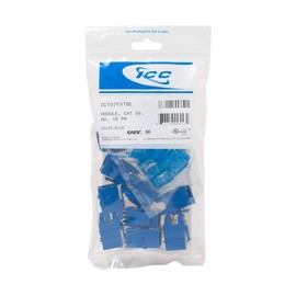 ICC CAT5e RJ45 Keystone Jack for HD Style, Blue, 10-Pack