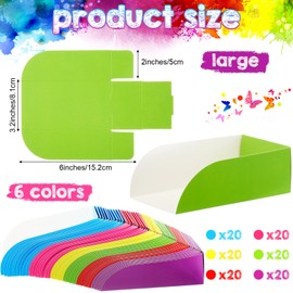 Havawish 120 Pack Disposable Hot Dog Trays Colorful Corn Dogs Serving Paper Food Trays Bulk Open Design Paper Food Holder for Party Favor Snacks Sandwich BBQ Fries Nachos (2lb)