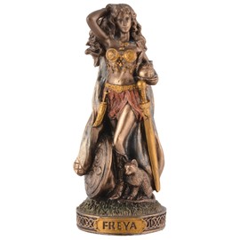 Veronese Miniature Figurine Germanic Goddess Freya Hand Painted Bronze Colour